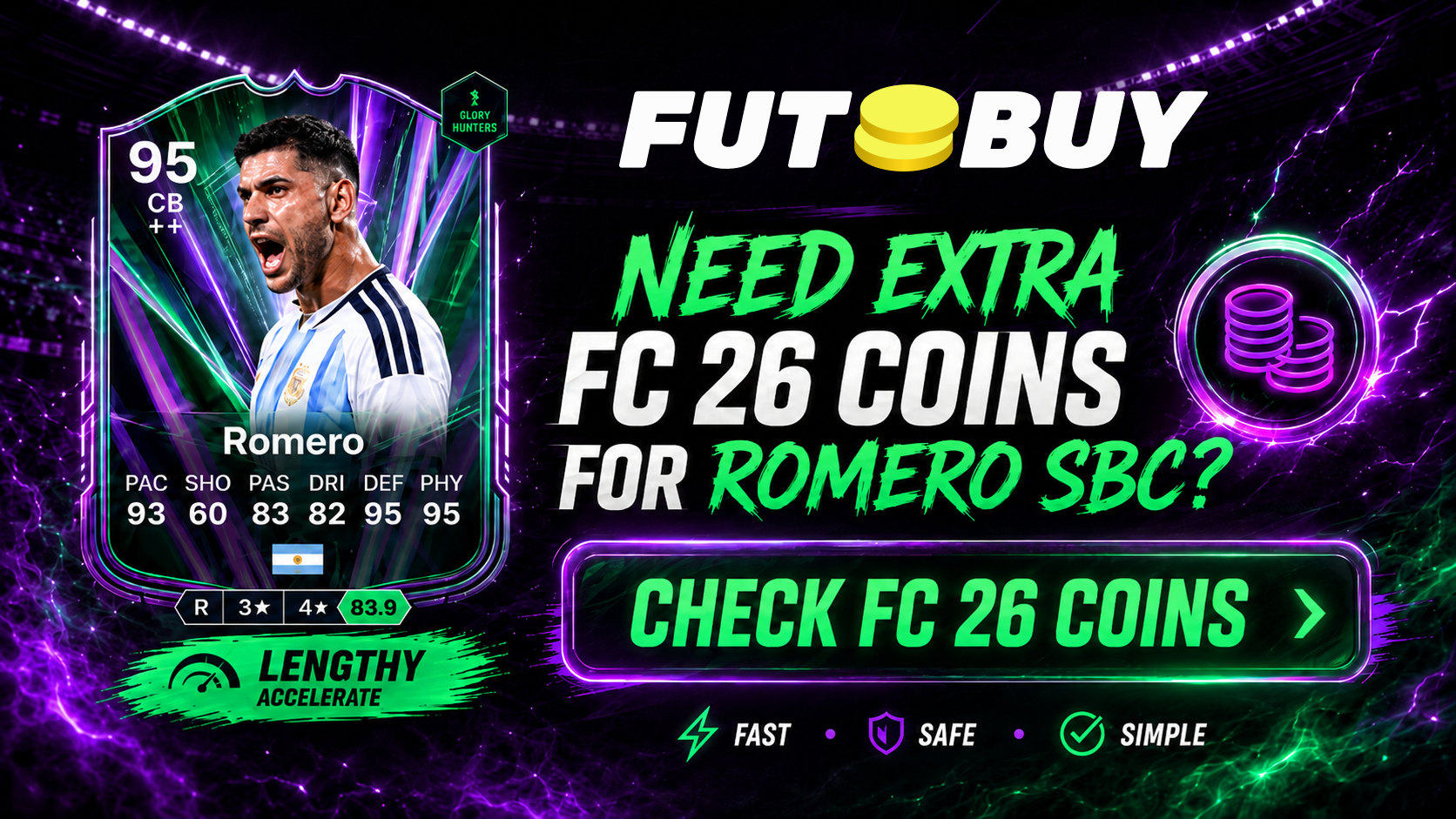 FC 26 coins for Cristian Romero Glory Hunters SBC on FutBuy