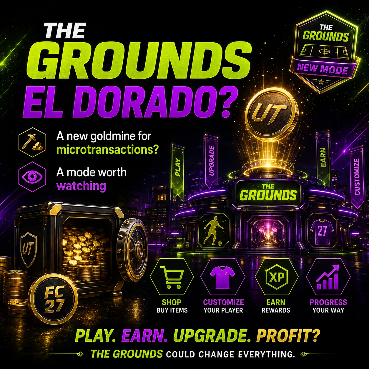 FC 27 The Grounds El Dorado grafica che mostra la modalità come una potenziale miniera d'oro per cosmetici e microtransazioni.