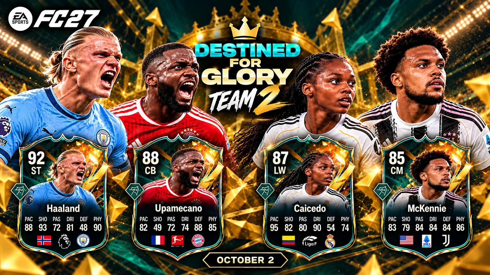EA FC 27 Destined for Glory Equipo 2 Análisis – Haaland, Upamecano, Caicedo y McKennie
