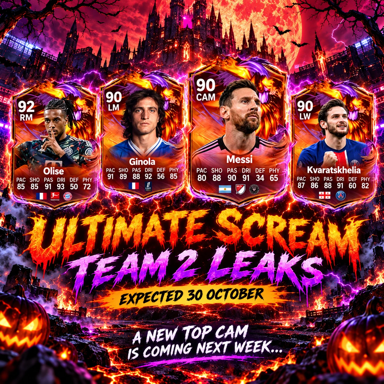 FC 27 Ultimate Scream Team 2 leaks featuring Olise Messi Ginola and Kvaratskhelia