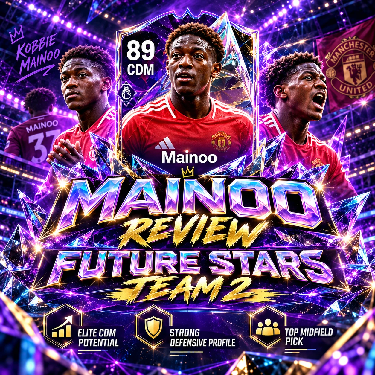FC 27 Kobbie Mainoo Future Stars : une carte MDC notée 89 a été divulguée, mettant en avant son potentiel de milieu défensif, sa passe et son adéquation au méta.